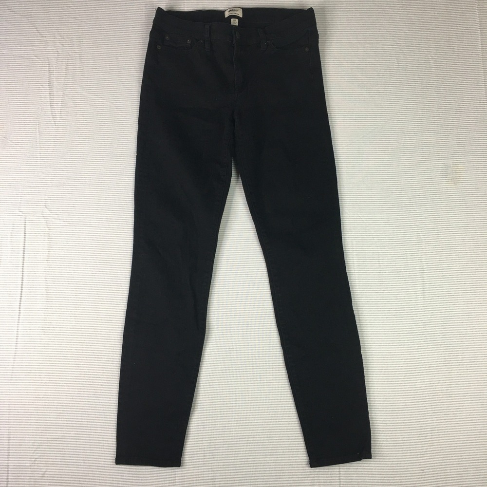 J.Crew Toothpick Skinny Jeans Black Denim Pants Womens 30T Tall Slim Fit 2202